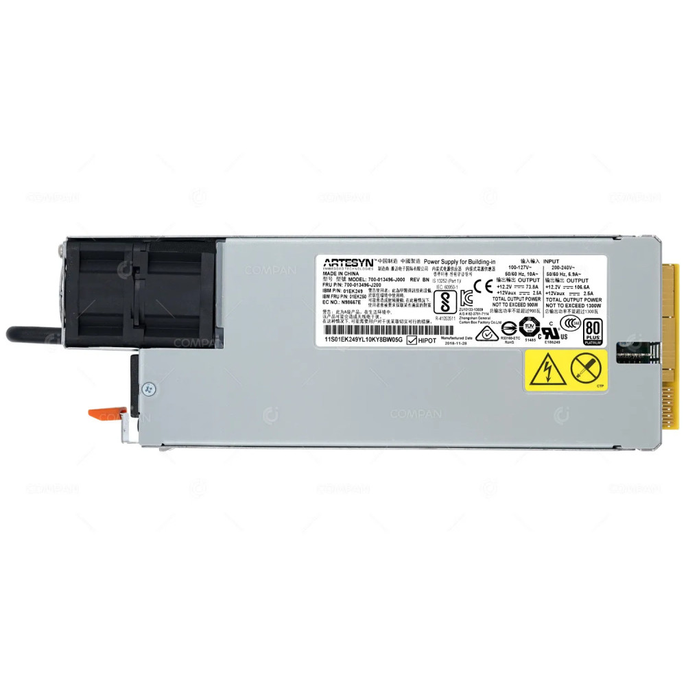 700-013496-J000 IBM POWER SUPPLY 1300W AC FOR FLASHSYSTEM 900 01EK249, 01EK250, 700-013496-J000