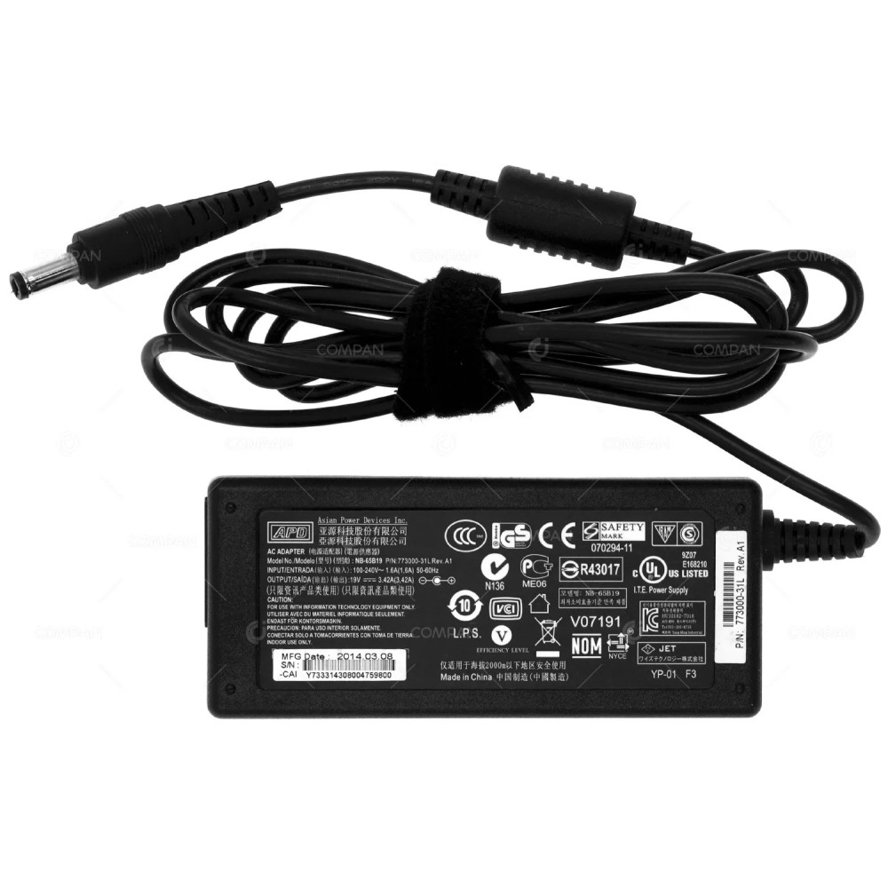 773000-31L DELL APD WYSE 65W AC ADAPTER 773000-31L NB-65B19 NB-65B19