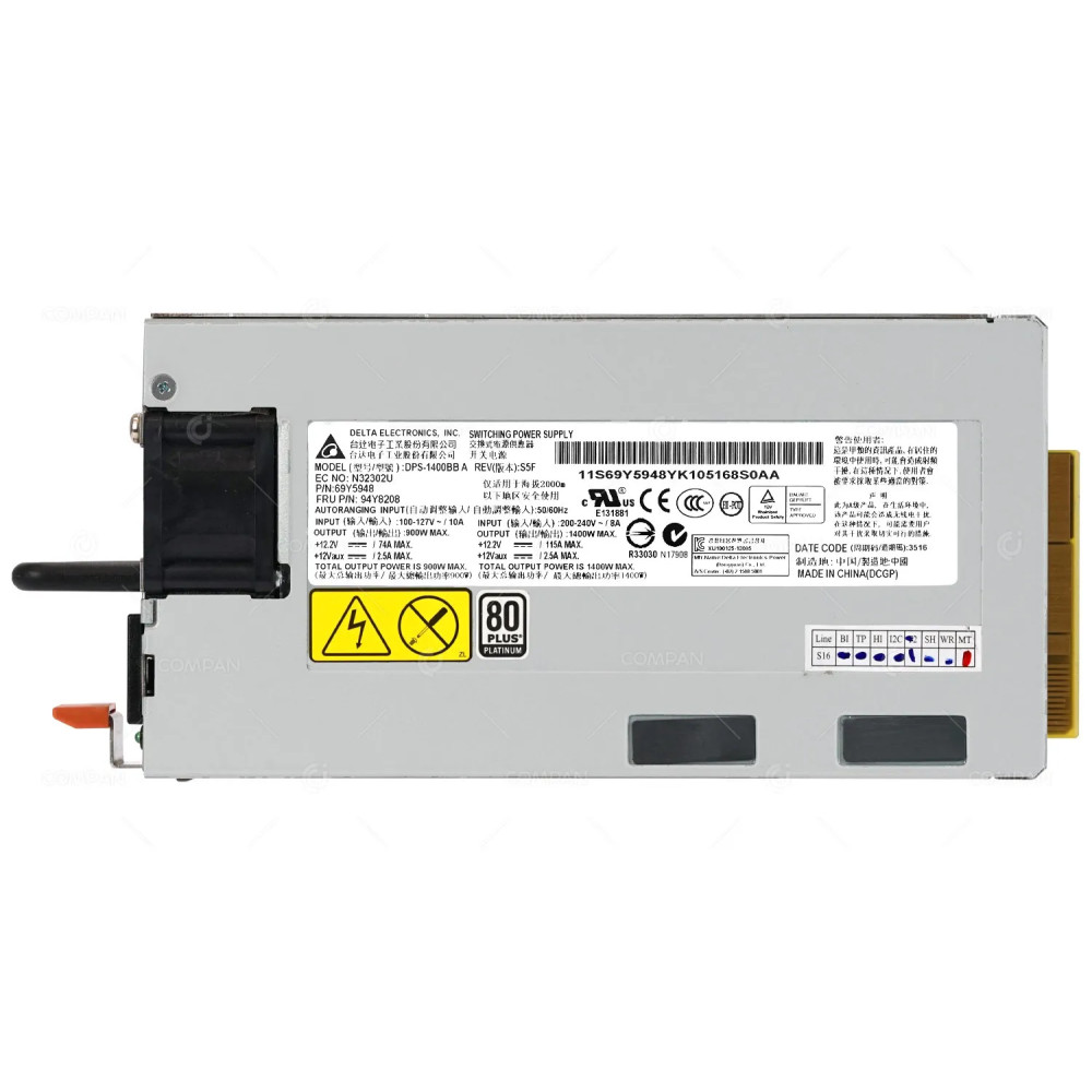 94Y8208 IBM POWER SUPPLY 1400W 80 PLUS PLATINUM 69Y5948, DPS-1400BB