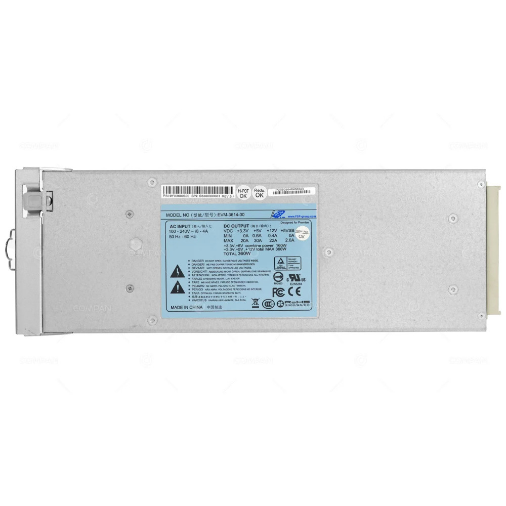 9YA3600300 PROMISE TECHNOLOGY 360W POWER SUPPLY FOR M310P EVM-3614-00