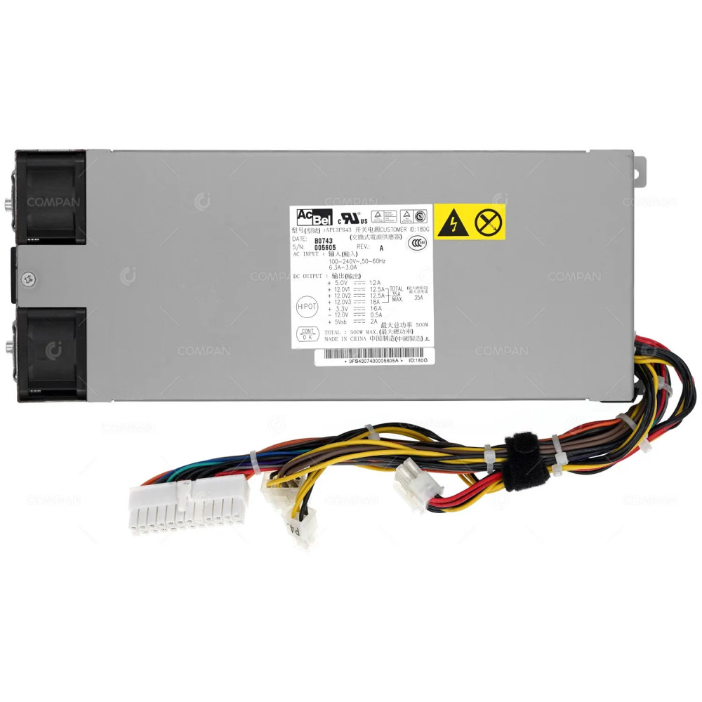 API3FS43 ACBEL POWER SUPPLY 550W 1U 180G WITH DUAL FAN -