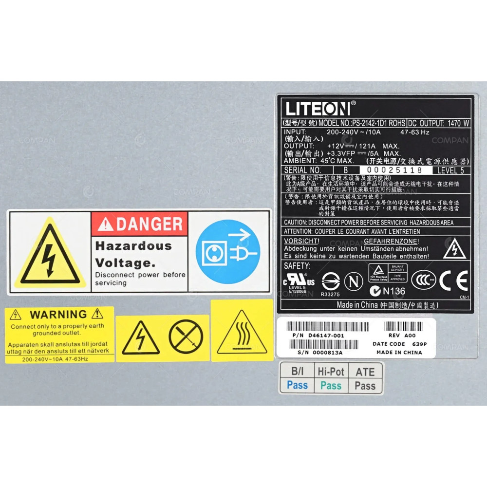 D46147-001 FUJITSU POWER SUPPLY 1470W FOR PRIMERGY RX600 S3 PS-2142-1D1