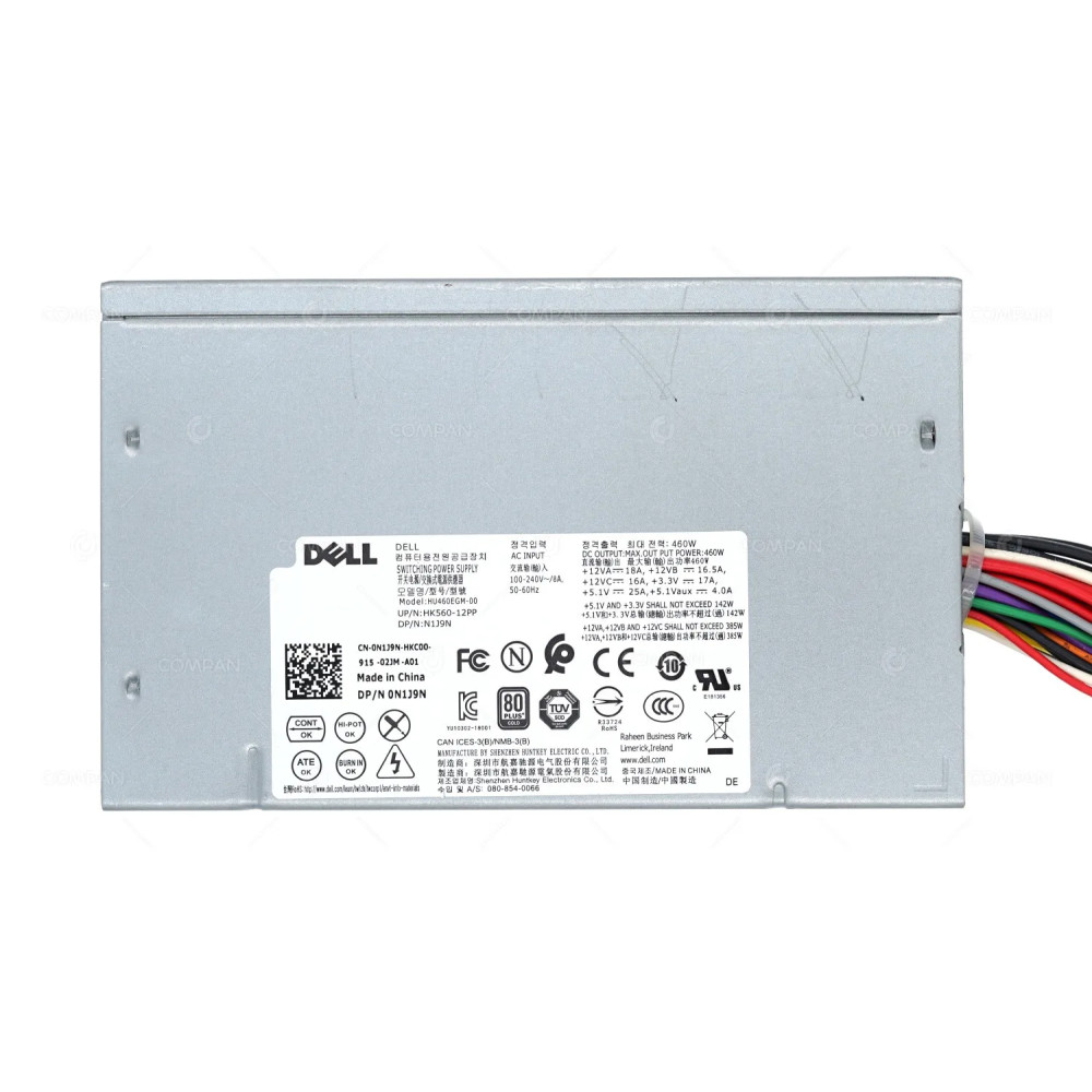 N1J9N DELL 460W POWER SUPPLY 80PLUS GOLD FOR PRECISION 3630 0N1J9N, HK560-12PP