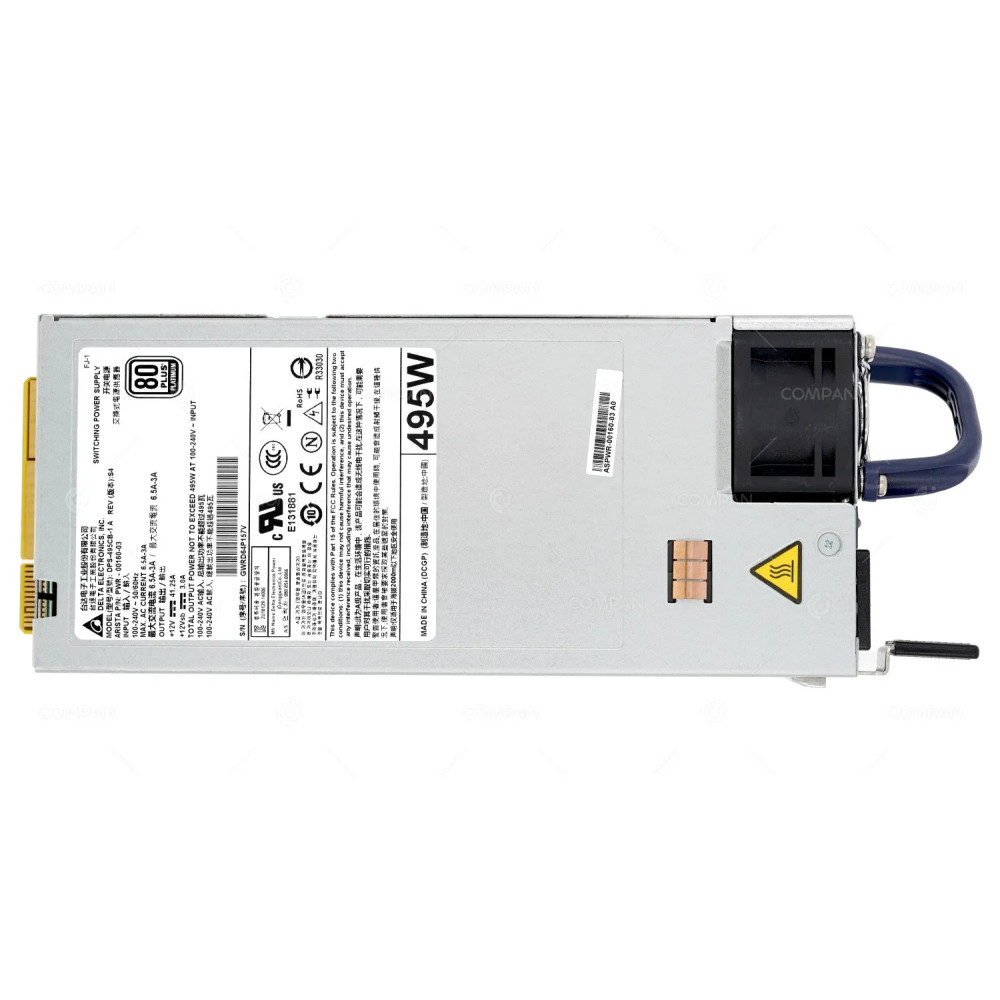 PWR-00160-03 ARISTA 495W AC POWER SUPPLY REAR TO FRONT AIRFLOW FOR 7280SR ASPWR-00160-03, DPS-495CB-1