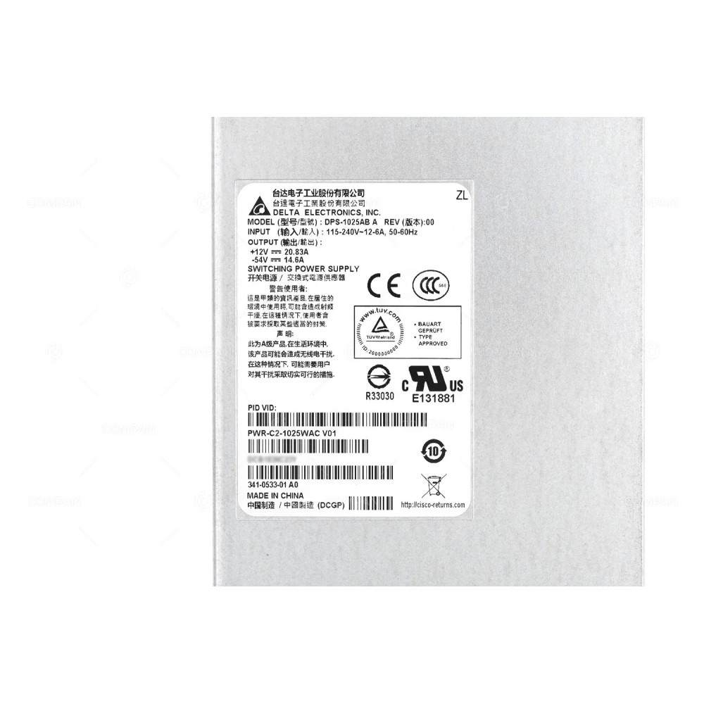 PWR-C2-1025WAC CISCO POWER SUPPLY 1025W FOR CATALYST 3650 -