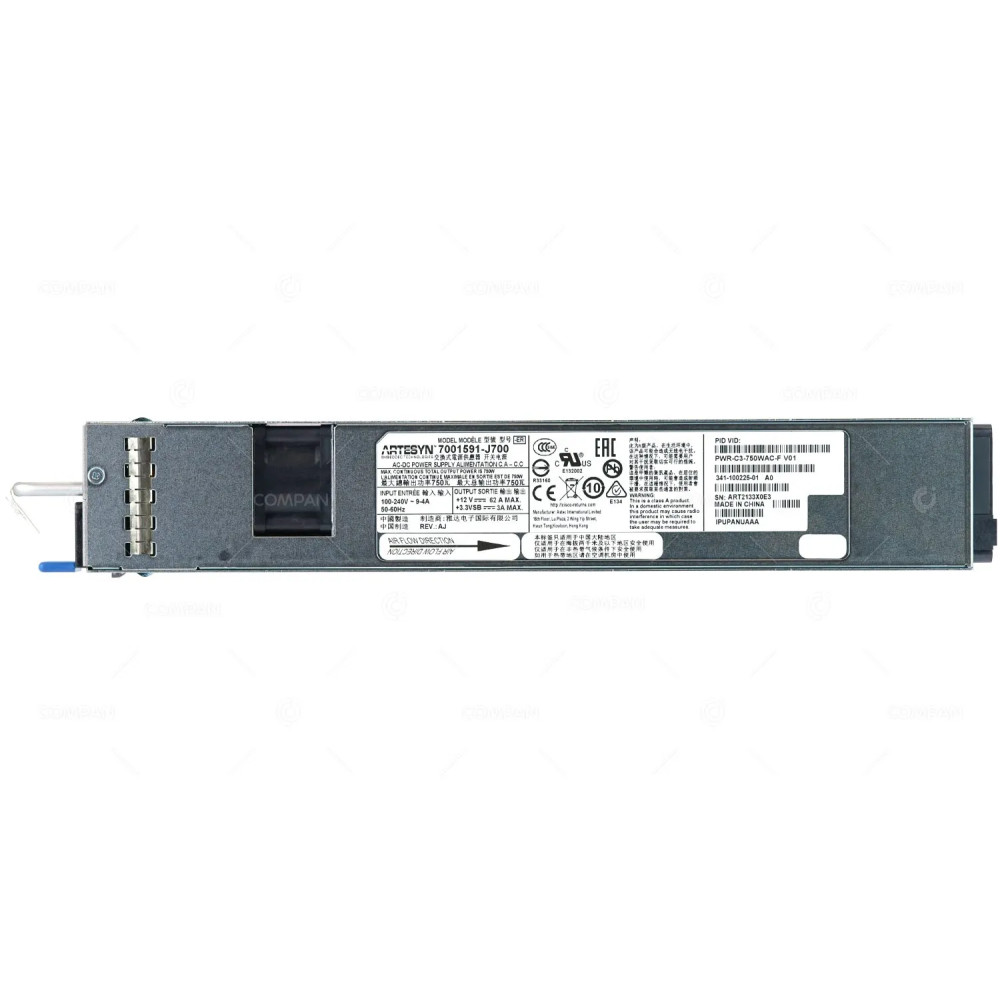 PWR-C3-750WAC-F CISCO POWER SUPPLY 750W FOR CATALYST 3850 REAR TO FRONT AIRFLOW 341-100225-01