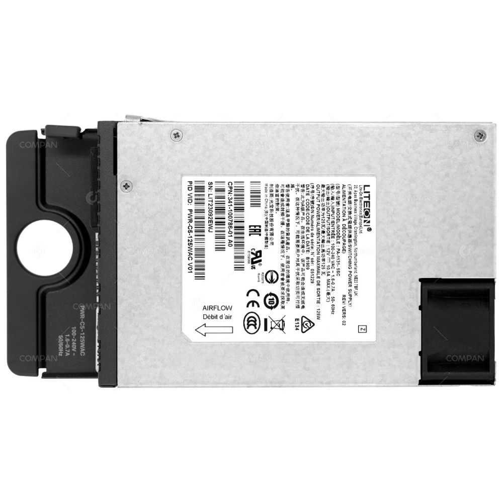 PWR-C5-125WAC CISCO 125W AC POWER SUPPLY FOR CISCO C9200 SERIES 341-100786-01, PWR-C5-125WAC V01