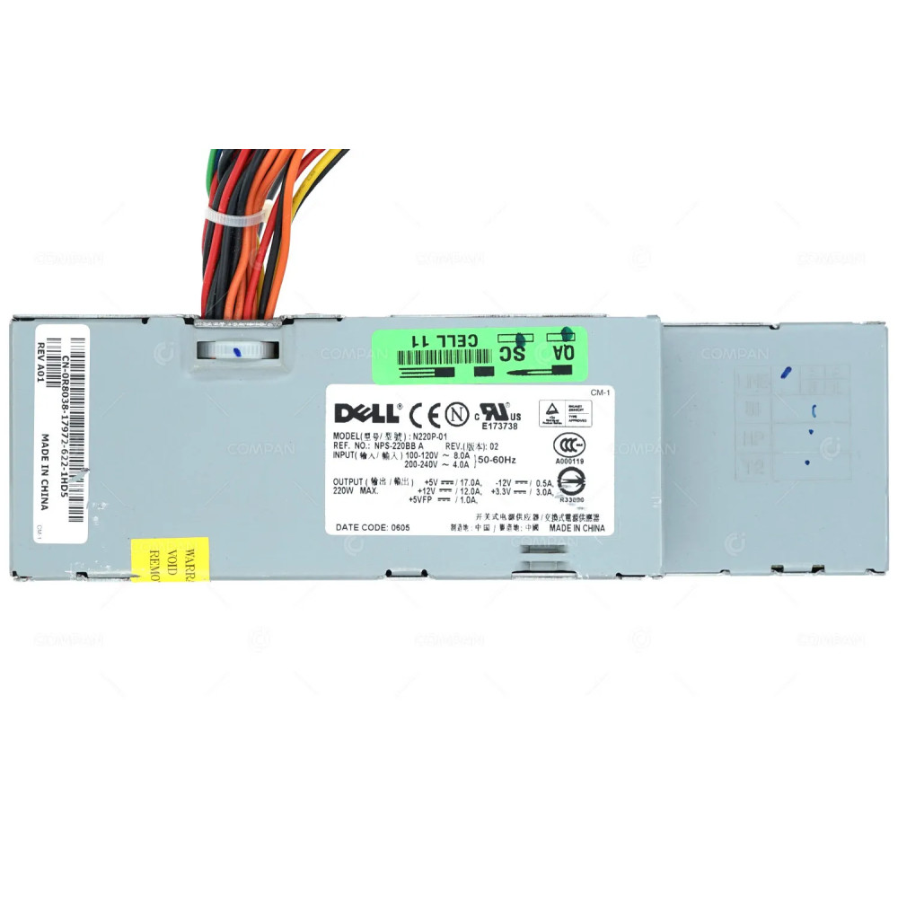 R8038 DELL 220W POWER SUPPLY FOR OPTIPLEX GX520 GX620 0R8038, N220P-01, NPS-220BB