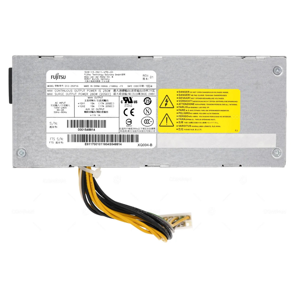 S26113-E611-V70-01 FUJITSU 250W POWER SUPPLY FOR ESPRIMO P556 D12-250P1A