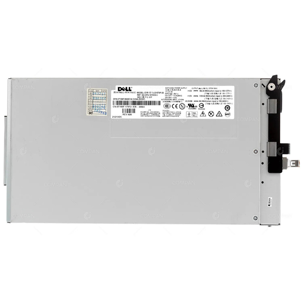 T195F DELL 1570W POWER SUPPLY FOR R900 0T195F, D1570P-S0, DPS-1570CB, 2121VCD