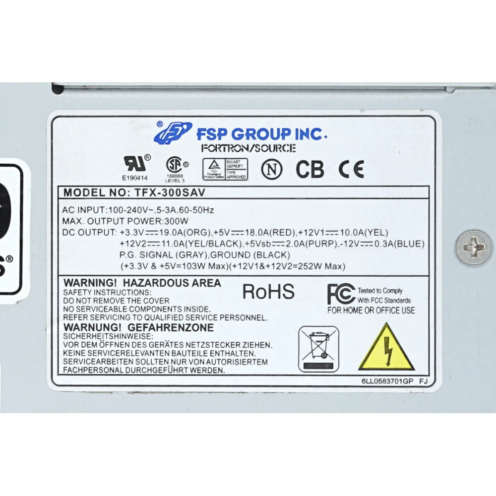 TFX-300SAV FSP 300W 80 PLUS POWER SUPLLY 9PA300BK02,