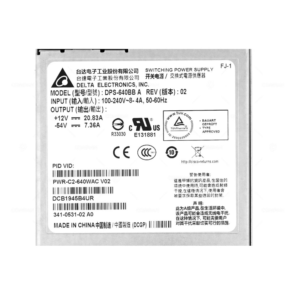 PWR-C2-640WAC NEW  CISCO POWER SUPPLY 640W FOR CISCO CATALYST 3650