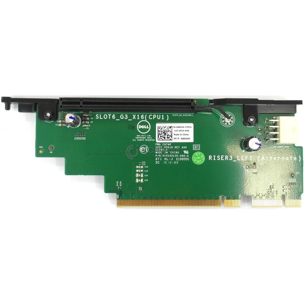 800JH DELL RISER CARD 1XPCIE X16 FOR R730XD 0800JH