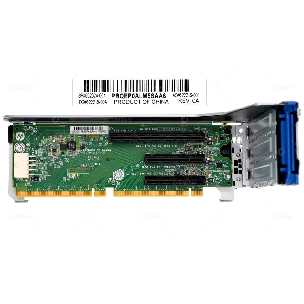662524-001 HP 3 SLOT RISER BOARD WITH CAGE FOR DL380 385 560 G8 622219-001, 222219-00A
