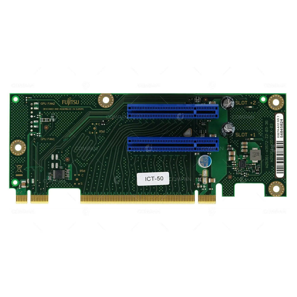 D3274-A12-GS1 FUJITSU RISER CARD 2-SLOT PCIE 2X8 FOR PRIMERGY RX2540 M1 M2 D3274-A12 GS 1, W26361-W3572-Z1-03-36, W26361-W3572-X-03