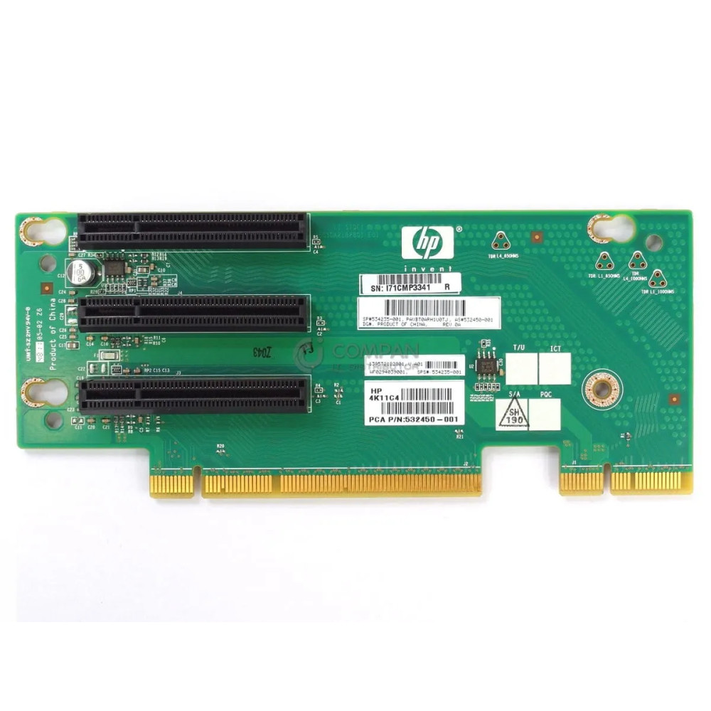 534235-001 HP RISER BOARD PCIE X8 PORTS FULL HEIGHT FOR DL180 G6 577668-B21, 532450-001