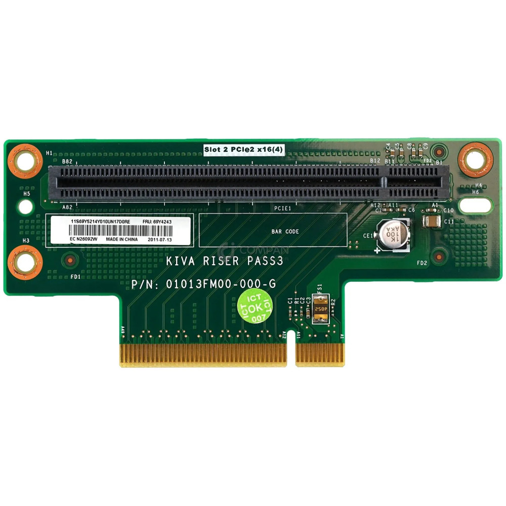 69Y4243 IBM RISER CARD PCI-E X8 FOR X3630 M3 69Y5214