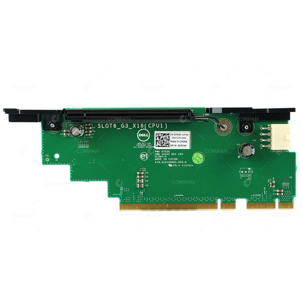 CPVNF DELL RISER CARD 3 SLOT 6 PCIE 3.0 X16 REQUIRES CPU1 8 PIN POWER CONNECTOR