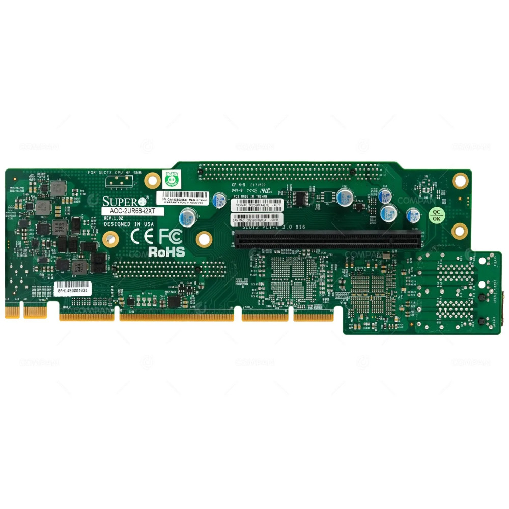 AOC-2UR68-I2XT SUPERMICRO ULTRA WIRED RISER CARD 3 SLOTS 2U PCI-E 3.0 X16, PCI-E 3.0 X8 IN X16, PCI-E 3.0 X8 DUAL PORT 10GBASE-T RJ45 INTEL X540