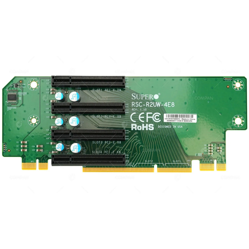 RSC-R2UW-4E8 SUPERMICRO RISER CARD 4 SLOTS 2U PCI-E X8 WIO PASSIVE FOR SUPERCHASSIS 219 CSE-219  SUPERSERVER SYS-2028U-E1CNRT+