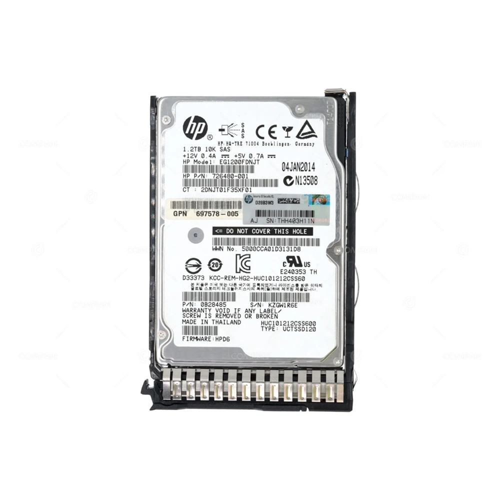 718292-001 HP HDD 1.2TB / 10K / SAS 6G / DP / 2.5" SFF SC / HOT-SWAP