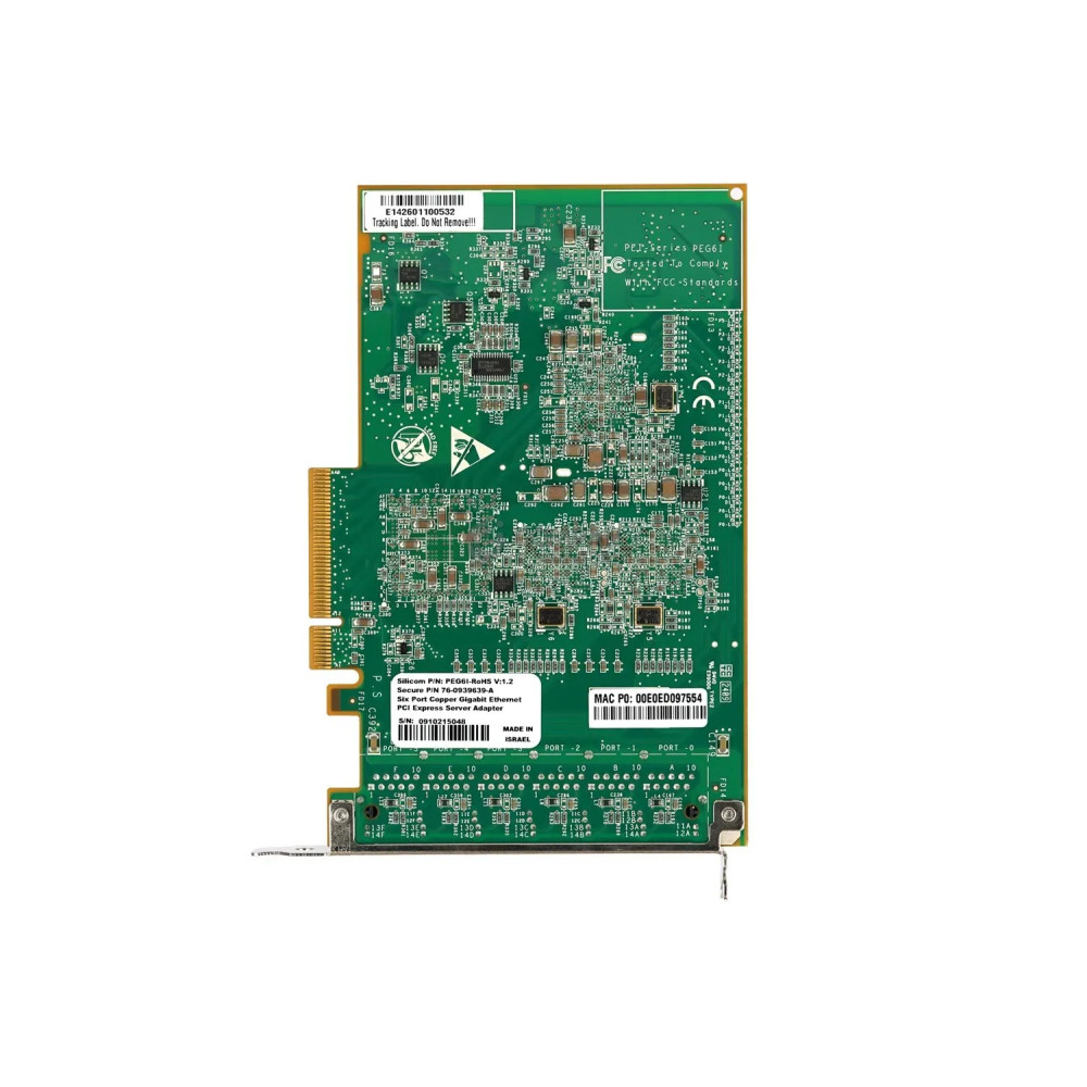 76-0939639-A SILICOM PEG6I 6-PORT GIGABIT ETHERNET PCI -E ADAPTER PEG6I-ROHS