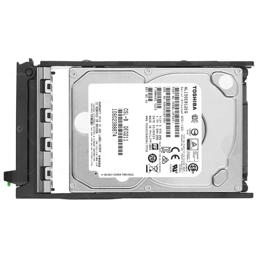 10602388874 FIJITSU 1.2TB 10K 12G SAS 2.5 SFF HARD DRIVE HDEBL12FSA51, AL15SEB12EQ