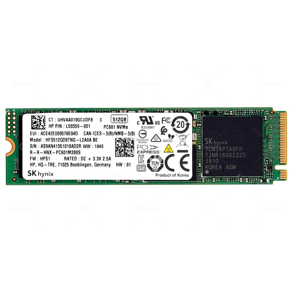 L50359-001  HP 512GB M.2 PCIE NVME 2280 MLC 3D-NAND SSD