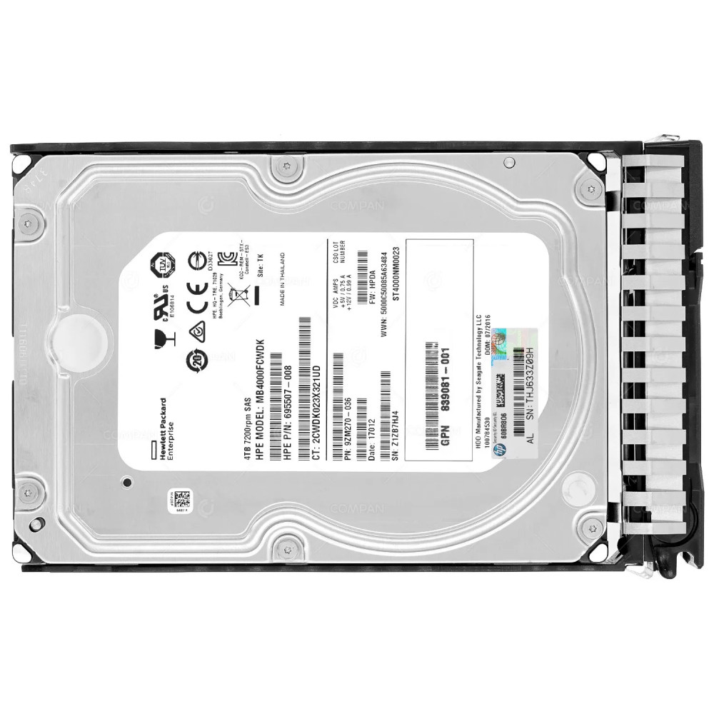844894-001  HP HARD DRIVE 4TB 7.2K 6G SAS 3.5 LFF FOR STOREONCE