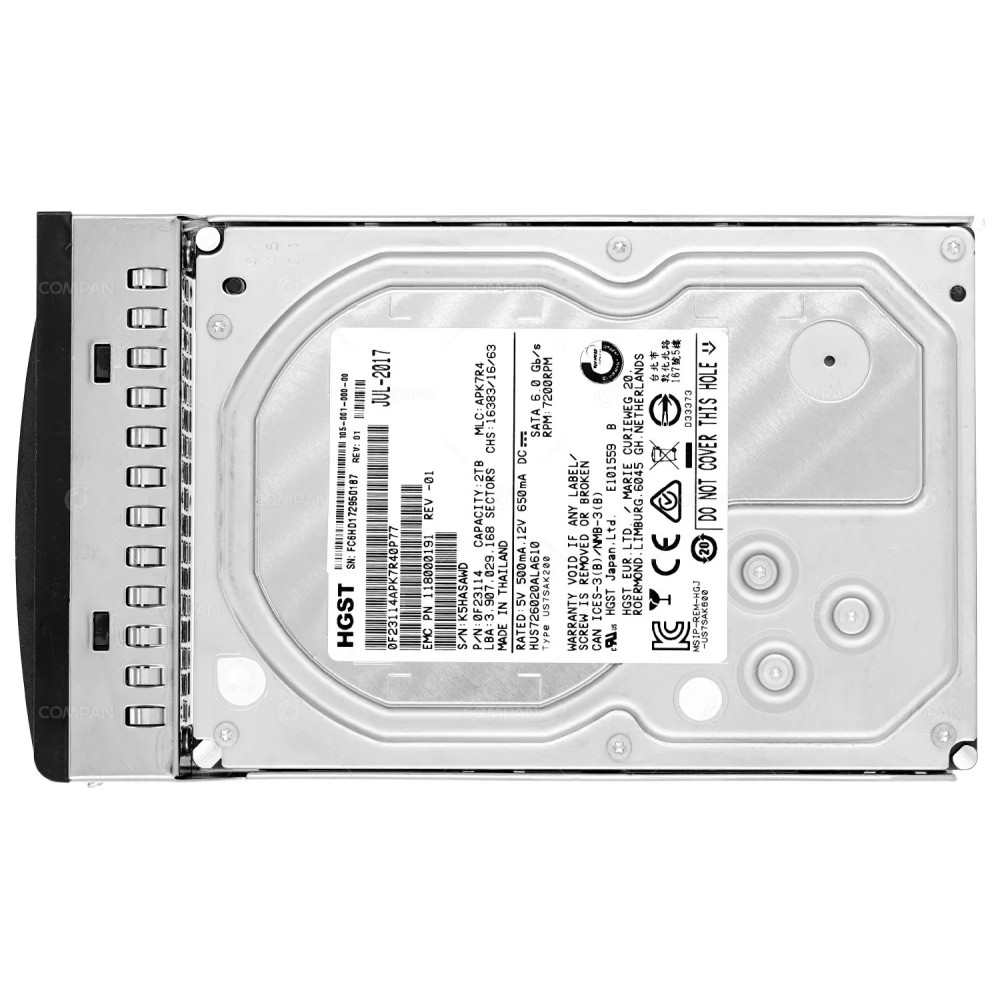 105-001-000-00  EMC HDD 2TB 7.2K SATA 6G 3.5" LFF FOR EMC DATADOMAIN 9300