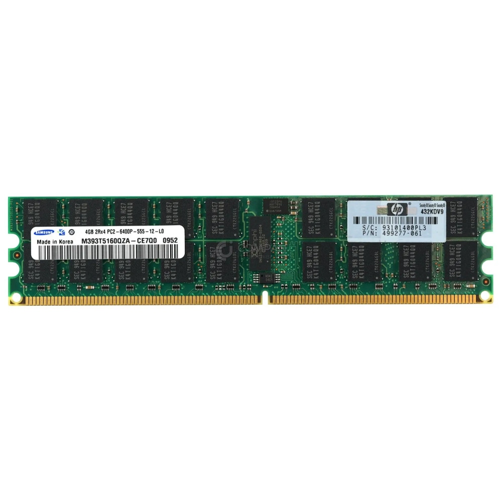 499277-061 HP DDR2 4GB 2RX4 PC2-6400 800MHZ CAS 6-6-6