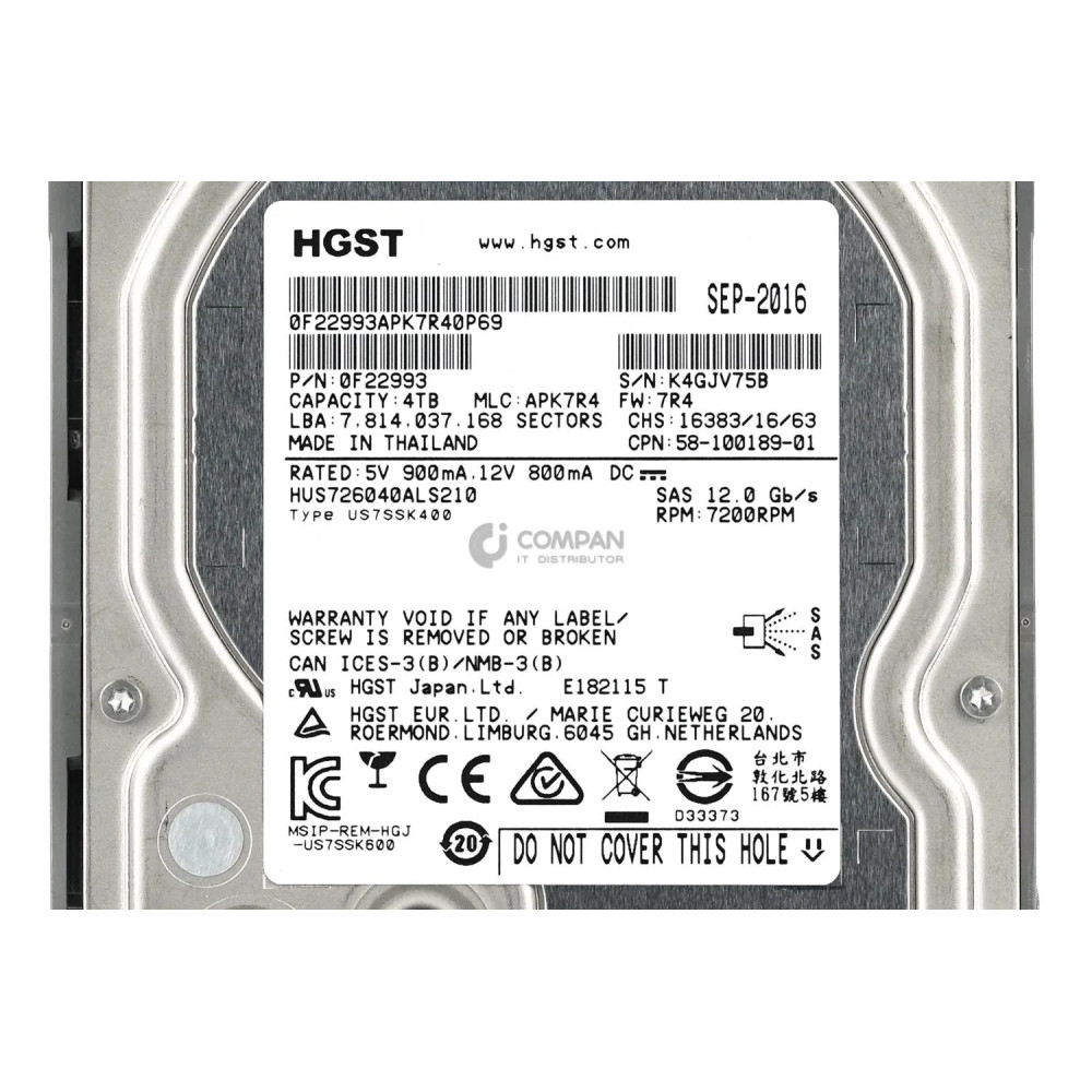 UCS-C3K-HD4TB CISCO 4TB 3.5 LFF 7.2K 12G SAS HDD HOT-SWAP