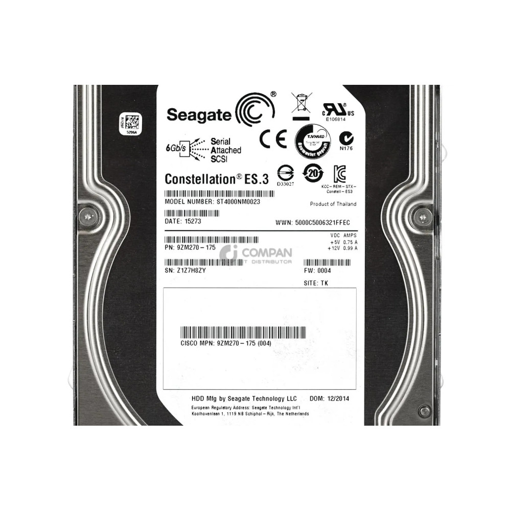 UCS-HD4T7KS3-E CISCO HARD DRIVE 4TB 7.2K 6G 3.5 SAS