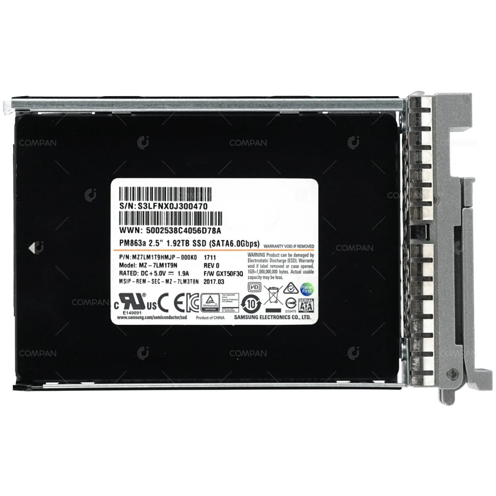 UCS-SD19TBKSS-EV CISCO 1.92TB 6G PM863A 2.5 SFF SATA SSD MZ-7LM1T9N, MZ7LM1T9HMJP-000K0