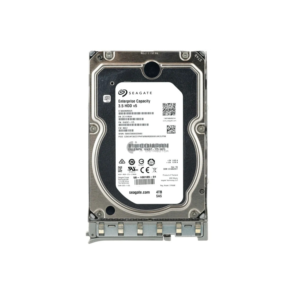 UCS-HD4T7KL12G CISCO HARD DRIVE 4TB  7.2K 12G 3.5 SAS 58-100189-01