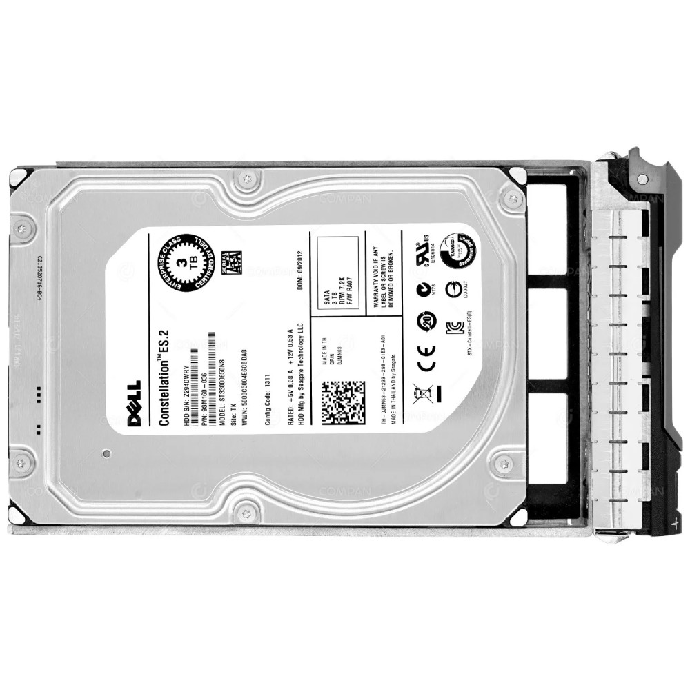 JMN63  DELL HARD DRIVE 3TB 7.2K 6G SATA 3.5 LFF G11 G12 G13
