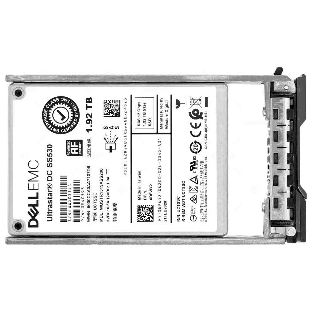 DFWY2  DELL SSD 1.92TB SAS 12G 2.5" SFF FOR DELL COMPELLENT SCV2020 SCV3020