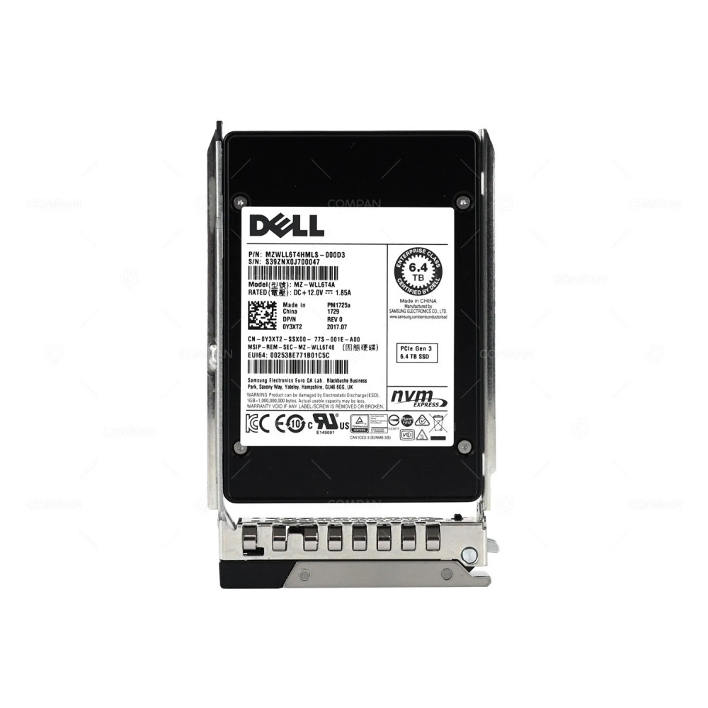 Y3XT2 G14  DELL 6.4TB PM1725A 2.5 SFF NVME PCIE GEN3 SSD G14