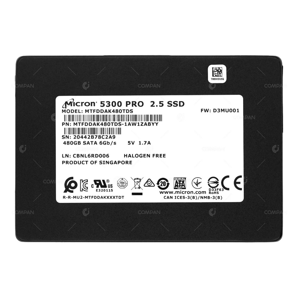 MTFDDAK480TDS  MICRON 5300 PRO SSD 480GB SATA 6G 2.5" SFF