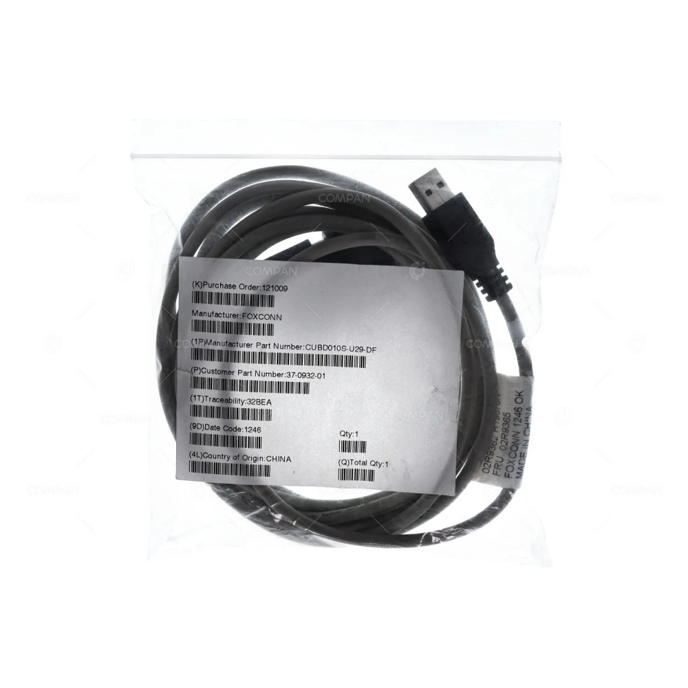 37-0932-01 CISCO DB9 FEMALE TO USB CABLE 3M 02R9362, 02R9365