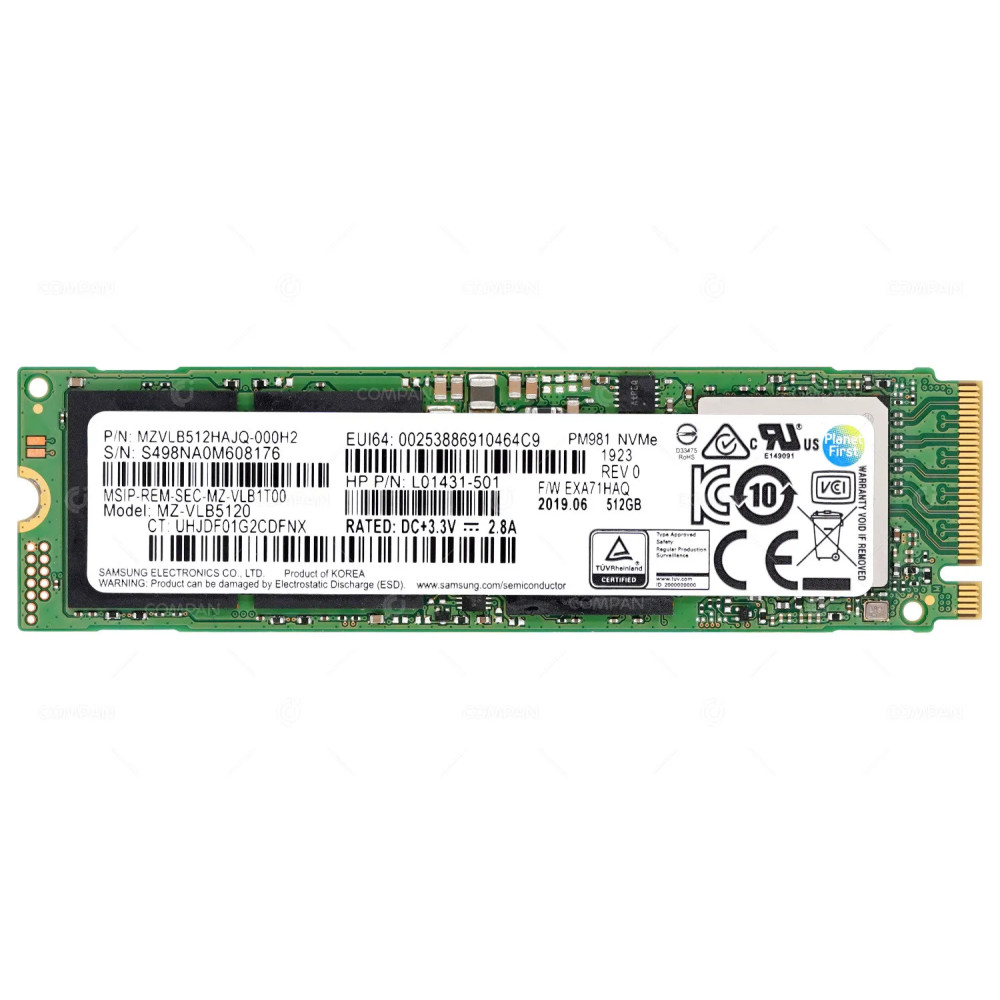 907580-001  HP NVME SSD 512GB M.2 2280