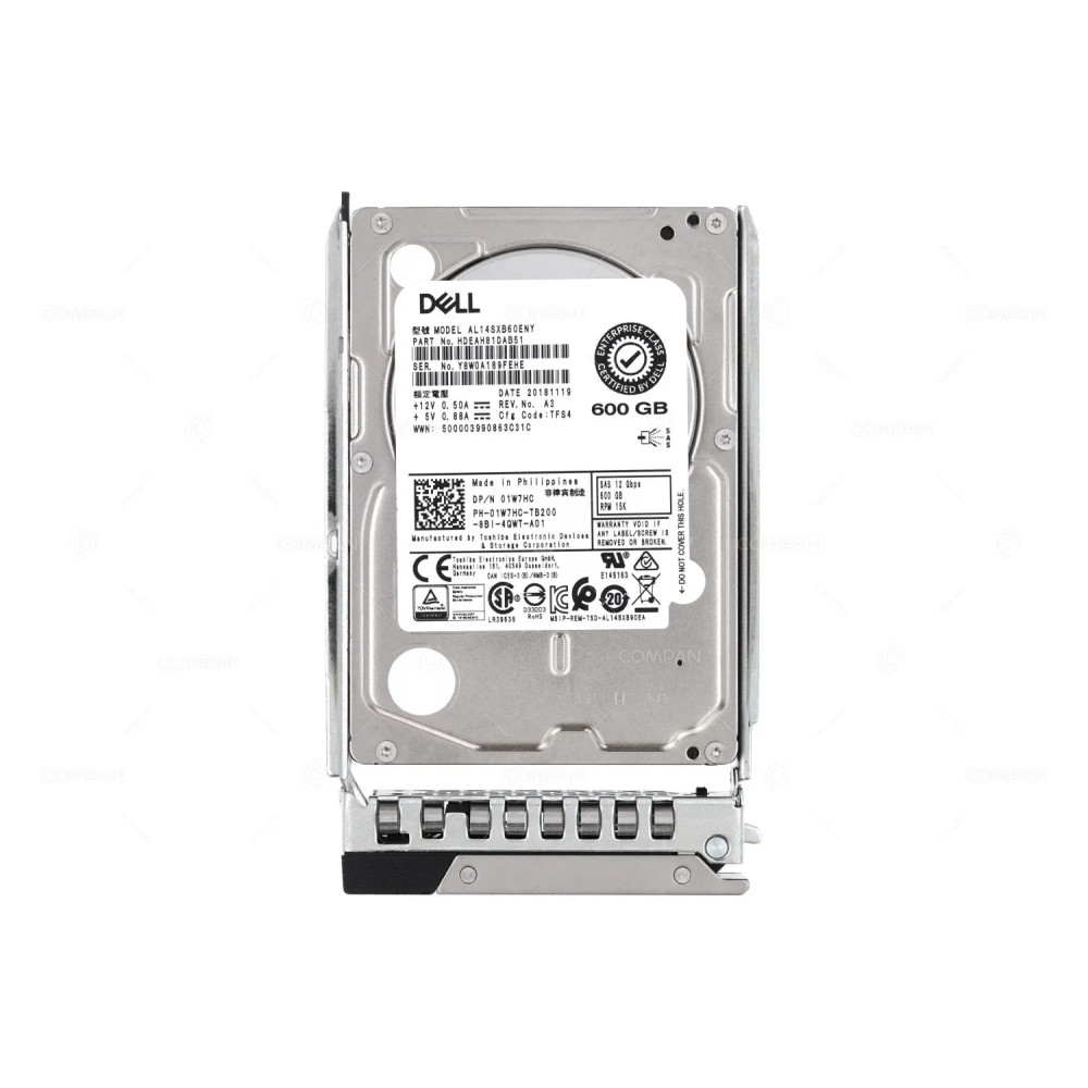 1W7HC-G14 DELL HARD DRIVE 600GB 15K 12G SAS 2.5 SFF G14 01W7HC, HDEAH81DAB51,AL114SXB60ENY