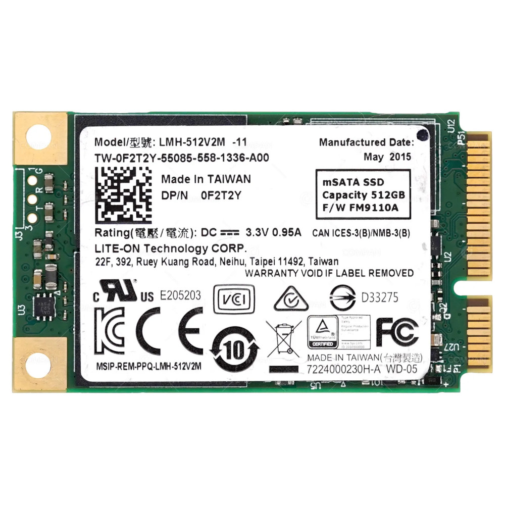 F2T2Y DELL FLASH SSD 512GB MSATA 6G NAND