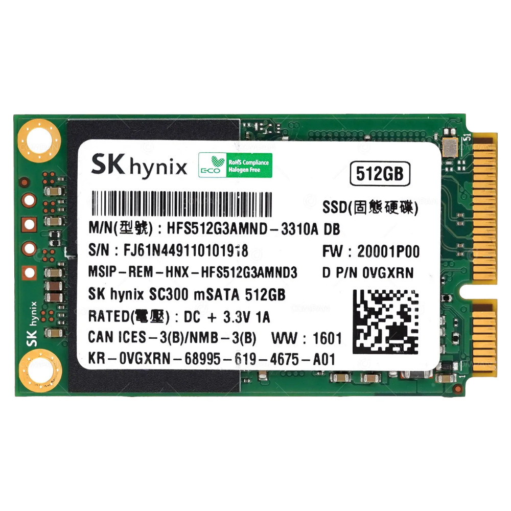 VGXRN DELL FLASH SSD 512GB MSATA 6G NAND