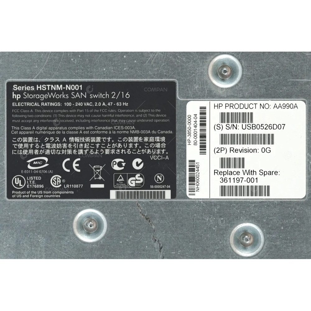 AA990A HP STORAGEWORKS 2/16N SAN 16 PORTS 2GB SFP FIBRE CHANNEL SWITCH