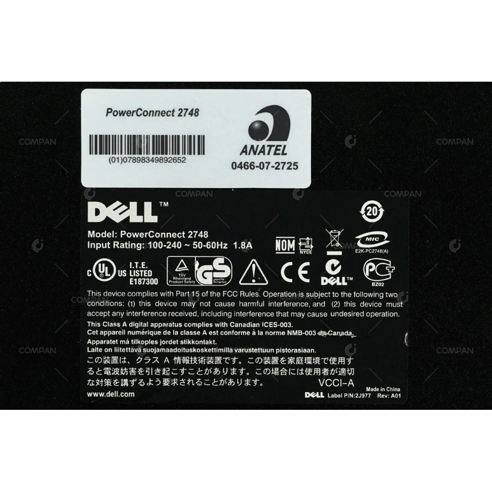 UY486 DELL POWERCONNECT 2748 48 PORT 1GB ETHERNET 4 PORT 1GB SFP SWITCH  0UY486