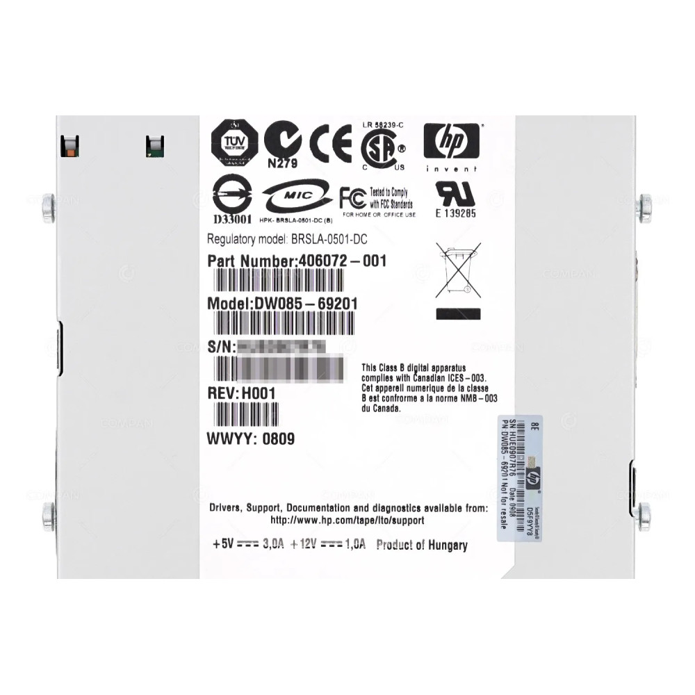 406072-001 HP LTO2 ULTRIUM 448 200GB 400GB INTERNAL TAPE DRIVE