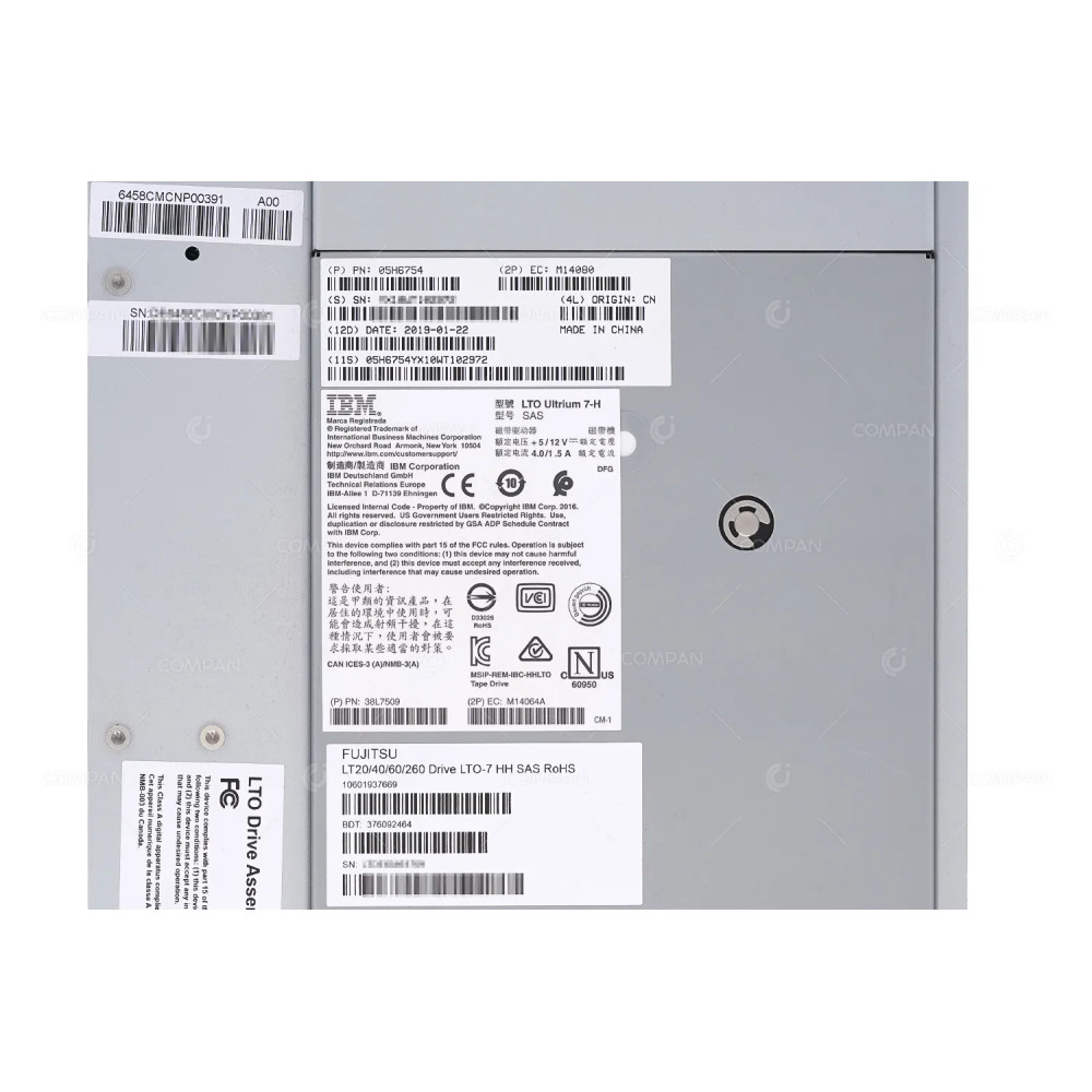 10601937669  FUJITSU ETERNUS ULTRIUM LTO7 HH 6GB SAS DRIVE