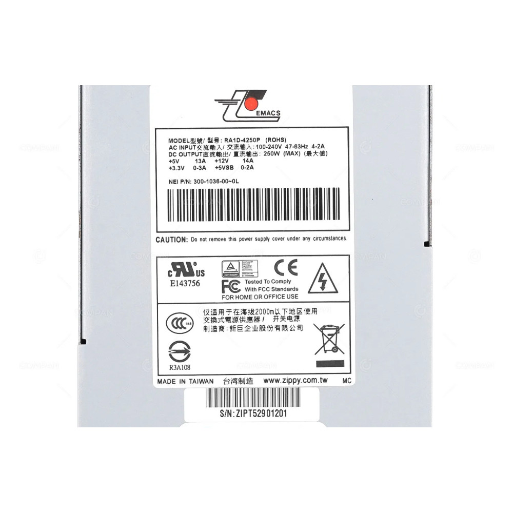 300-1036-00-0L  EMC POWER SUPPLY 250W FOR CENTERA SN4