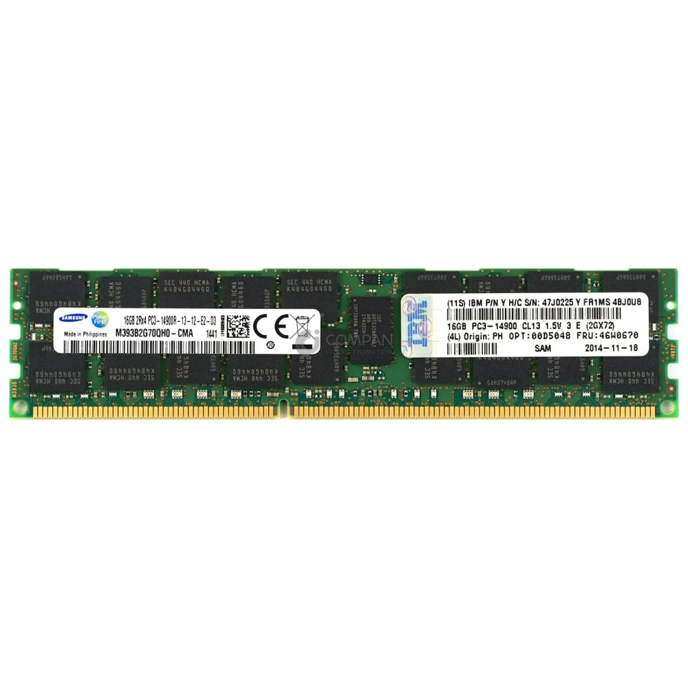46W0670 IBM DDR3 16GB 2RX4 PC3-14900 1866MHZ RDIMM CAS 13-13-13